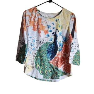 Alia Medium Multicolor Peacock Embellished Top